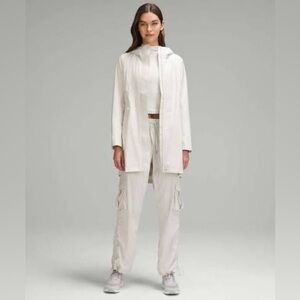 Lululemon “Rain Rebel” rain jacket in “Bone”. Size 2